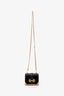 Prada Black Velvet Croc Embossed Micro Cahier Crossbody Bag