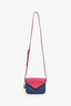 Christian Dior 2015 Navy/Pink Leather Diorissimo Promenade Envelope Pouch Crossbody