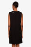 Dolce & Gabbana Black Sequin Logo Rose Detail Sleeveless Midi Dress Size 42