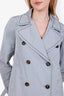 Brunello Cucinelli Blue Double Breasted Midi Length Coat Size 38