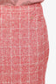 Pre-loved Chanel™ 2001 Red Check Tweed Midi Skirt Size 38