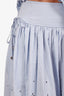 Self-Portrait Blue Cotton Floral Cut Out Top + Skirt Set Size 4