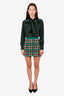 Miu Miu Green Plaid Tartan Knit Mini Skirt Size 36