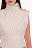 Veronica Beard Cream Cable-Knit Wool Sweater Vest Size XS