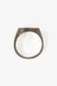 Gucci Sterling Silver GG Marmont Signet Ring Size 8
