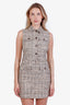 Theory Brown/Beige Tweed Mini Sleeveless Dress Size 0