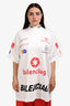 Balenciaga White 'Top-League' Racing Crewneck T-Shirt Size 3
