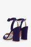 Gianvito Rossi Purple Satin Ankle Strap Tandi Sandals Size 38