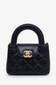 Pre-loved Chanel™ 2022+ Black Mini Nano Kelly Shopper Top Handle Bag with Chain