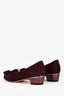 Salvatore Ferragamo Burgundy Suede Vara Box Heels Size 6