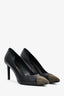 Saint Laurent Black Leather Studded Pointed Toe Heels Size 37.5