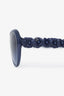 Pre-loved Chanel™ Blue Cat Eye Leather Flower Sunglasses