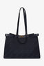Fendi Navy Canvas FF Peekaboo Leather-Trimmed X-Tote Bag
