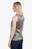 Brunello Cucinelli Silver Light Purple Silk Velvet Tank Top Size M