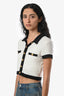 Reformation White/Black Ribbed Knit Aminara Crop Top Size S