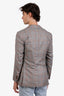 Pal Zileri Grey/Blue Cashmere & Silk Single Breasted Blazer Size 48 Mens