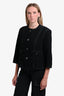 Pre-loved Chanel™ Black Cotton Gunmetal Buttoned 'Timeless' Jacket Size 40