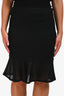 Moschino Cheap and Chic Black Cotton Ruffle Pencil Skirt Size 10