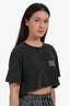 Alexander Wang Grey Cotton Cropped T-Shirt Size S