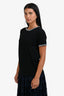 Pre-loved Chanel™ Black Cotton Short Sleeve T-Shirt with Silver and Blue Braided Trim Size 40