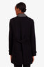 Burberry Brit Black Wool Studded Collar Coat Size 8