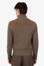 Ralph Lauren Purple Label Green Suede Cashmere Knit Jacket Size S Mens