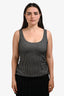Yohji Yamamoto Black/White Houndstooth Wool Sleeveless Top Size M