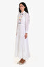 Carolina K White Cotton Embroidery Long Maxi Dress Size Small
