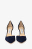 Jimmy Choo Navy Suede 'Esther 85' Pumps Size 39.5