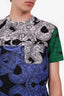 Versace Black/Blue Cotton 'Baroque' T-Shirt Size M Mens