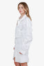 Balenciaga White Cotton Asymmetric Button Down Shirt Dress Size 38
