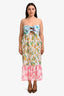 Farm Rio x Anthropologie White/Multicolour Patterned Cutout Dress Size L