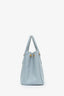 Prada Blue Saffiano Leather Small Double Zip Tote Bag With Strap