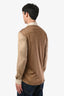 Burberry Brown Silk Wool Panel Button-Down Shirt Size 38 Mens