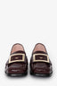 Roger Vivier Burgundy Square Toe Buckle Loafers Size 38