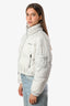 Brunello Cucinelli Beige Beaded Detail Cropped Puffer Jacket Size 40