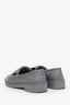 Pre-loved Chanel™ Grey Leather Interlocking CC Logo Loafers Size 37.5