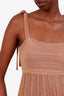 Zimmermann Brown Ottie Metallic Plissé Midi Dress Size 0