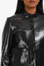 Dorothee Schumacher Dark Navy Patent Lambskin Leather Crop Jacket Estimated Size XS
