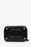Pre-loved Chanel™ 2019 Black/Beige Calfskin Raffia Small Take Away Vanity Case Bag