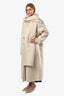 Helsa Ecru Wool Blend Oversize Coat with Detachable Scarf Size S-M