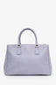 Prada Purple Saffiano Leather Medium Double Zip Galleria Tote