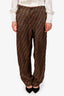 Fendi Black/Brown Silk Zucca Logo Pajama Pant Size 46