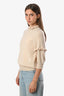 Chloe Beige Cashmere Ruffle Trim Sweater Size M