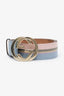Gucci Blue Leather Canvas GG Belt Size 85