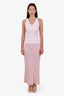 Balenciaga Pink Tweed Back To Front Maxi Skirt Size XS