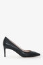 Stuart Weitzman Black Leather Leigh 70 Pointed Toe Heels Size 7.5
