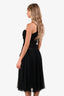 Dolce & Gabbana Black Silk Lace Bodice Midi Dress Size 46