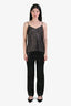 Akris Punto Black Silk Sequin Straight Leg Pants Size 8