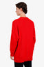 Balenciaga Red Cotton Logo All Over Sweater Size XS Mens